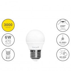 Lmpada Led Esfrica E27 6W Luz Quente