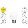 Lmpada Led Esfrica E27 6W Luz Quente