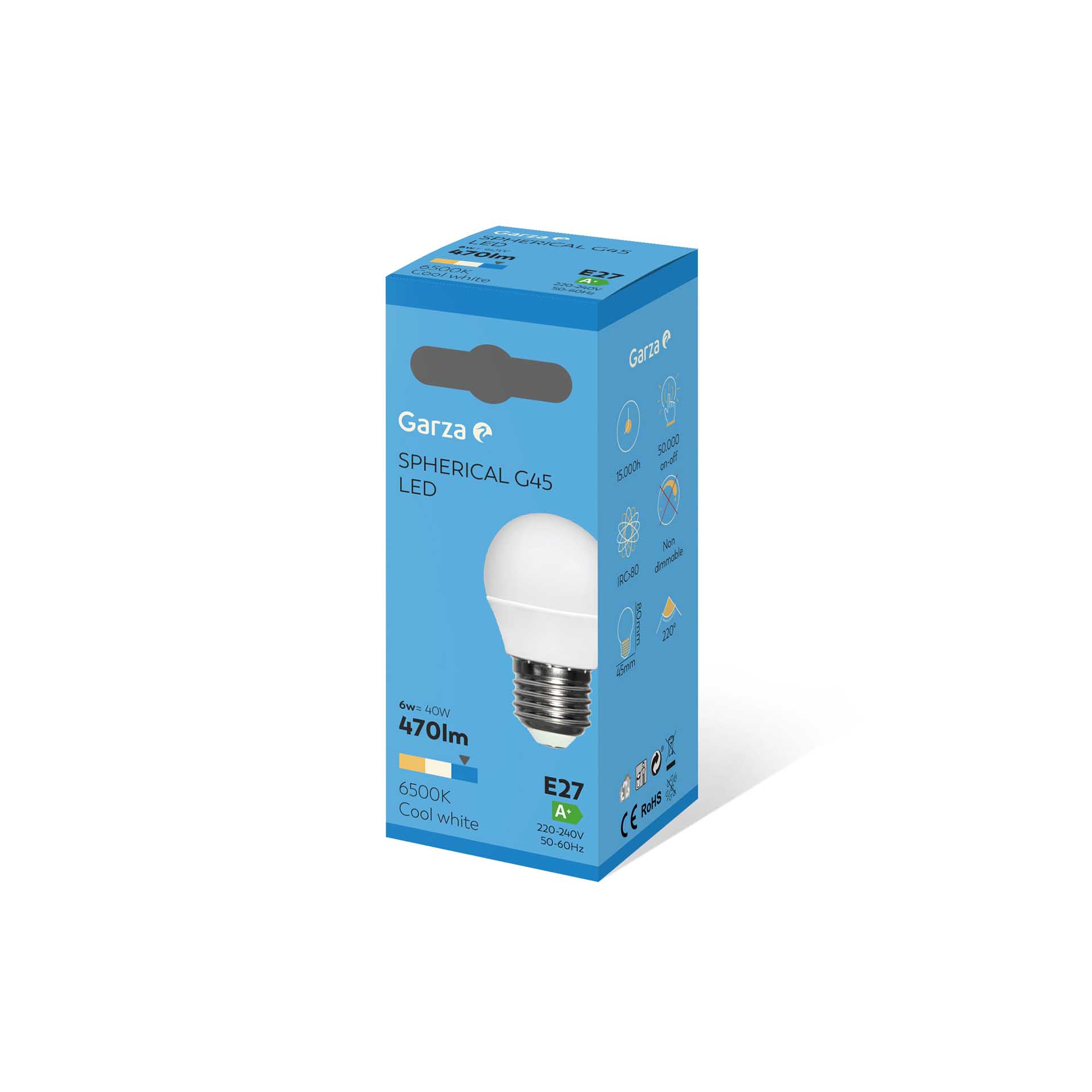 Lâmpada Led Esférica E27 6W Luz Fria