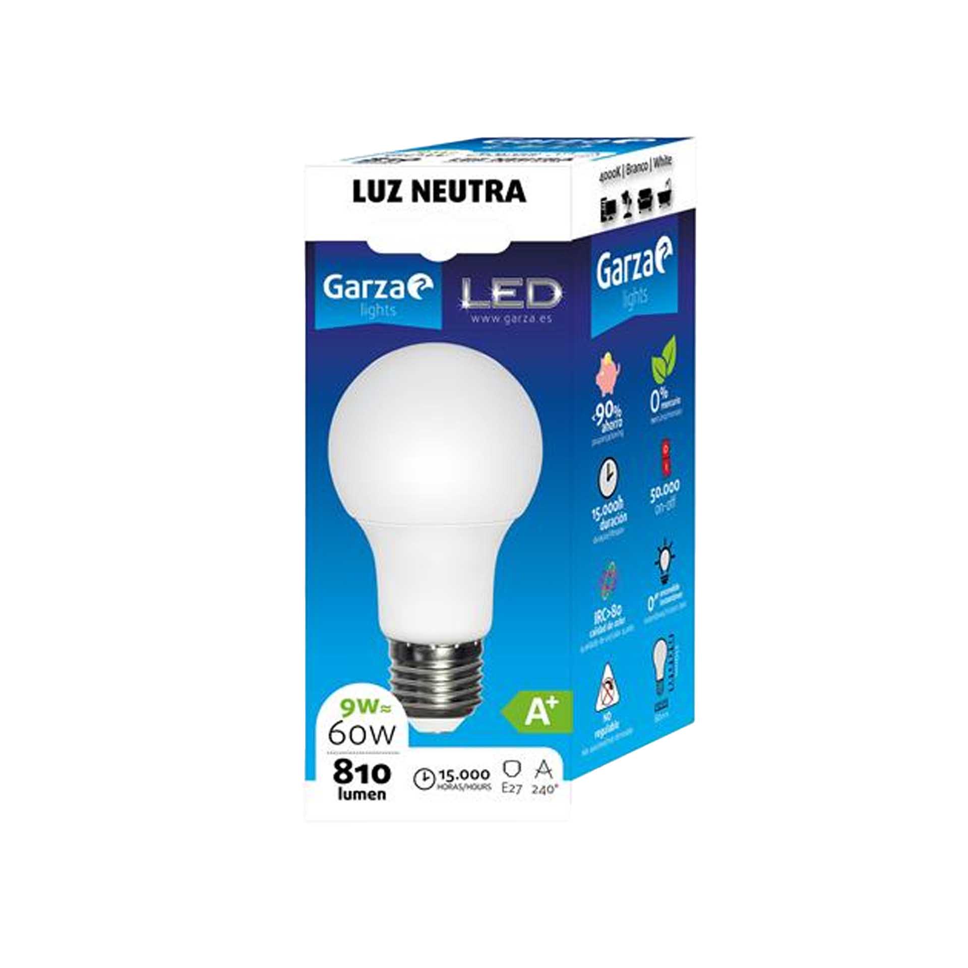 Lâmpada Led Standard E27 810Lm 4000K Luz Neutra