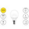 Lâmpada Led Esférica E14 6W Luz Quente Lâmpada Led Esférica E14 6W Luz Quente