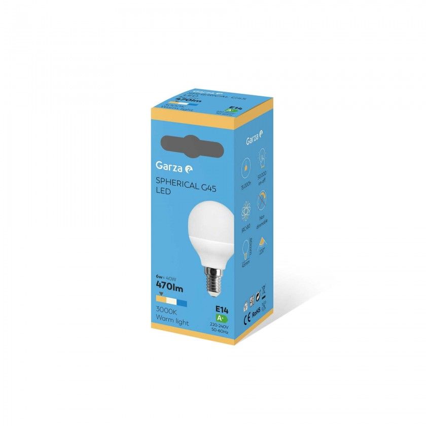 Lâmpada Led Esférica E14 6W Luz Quente Lâmpada Led Esférica E14 6W Luz Quente