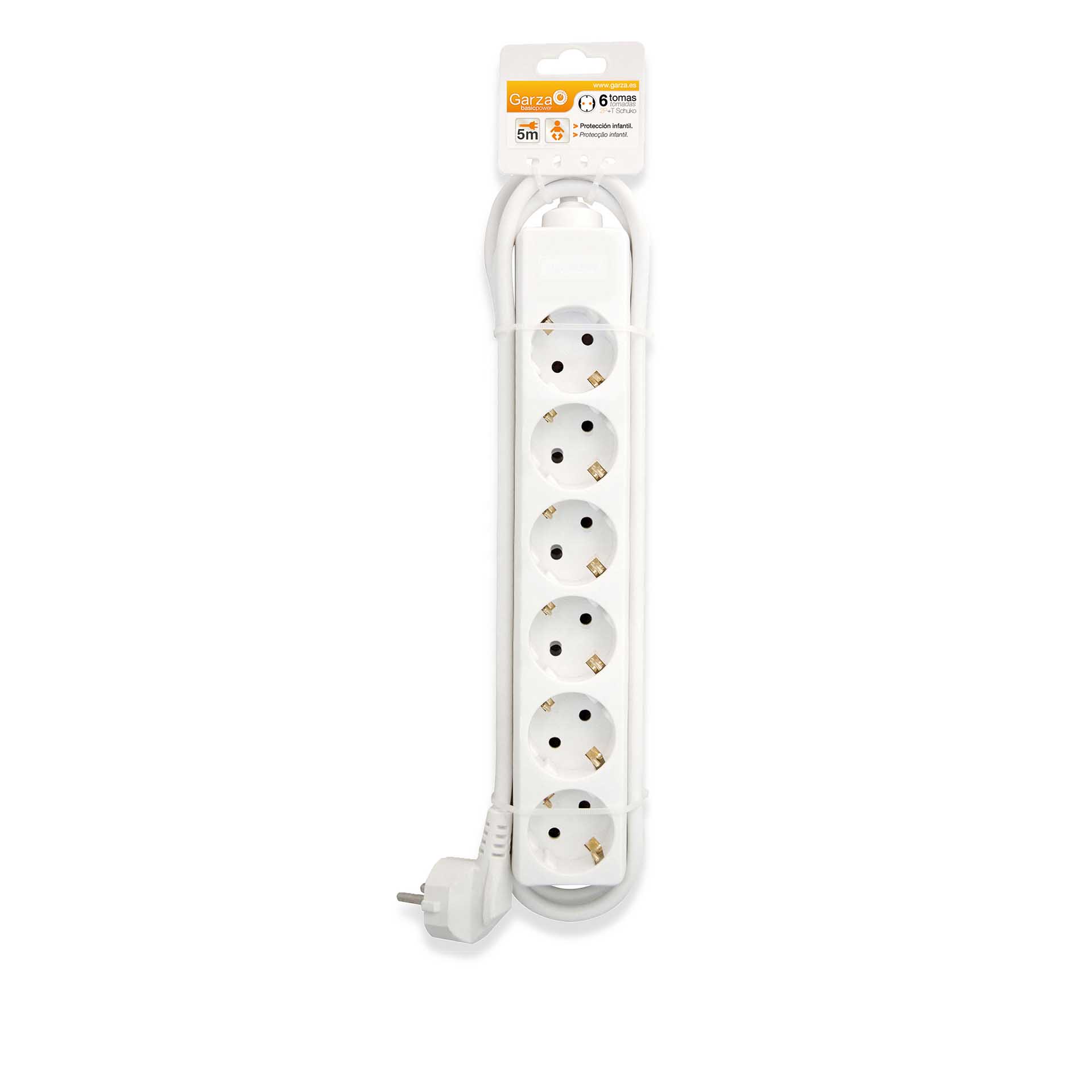 Extensão 6 Tomadas com Interruptor Branco 5M 1.5mm2