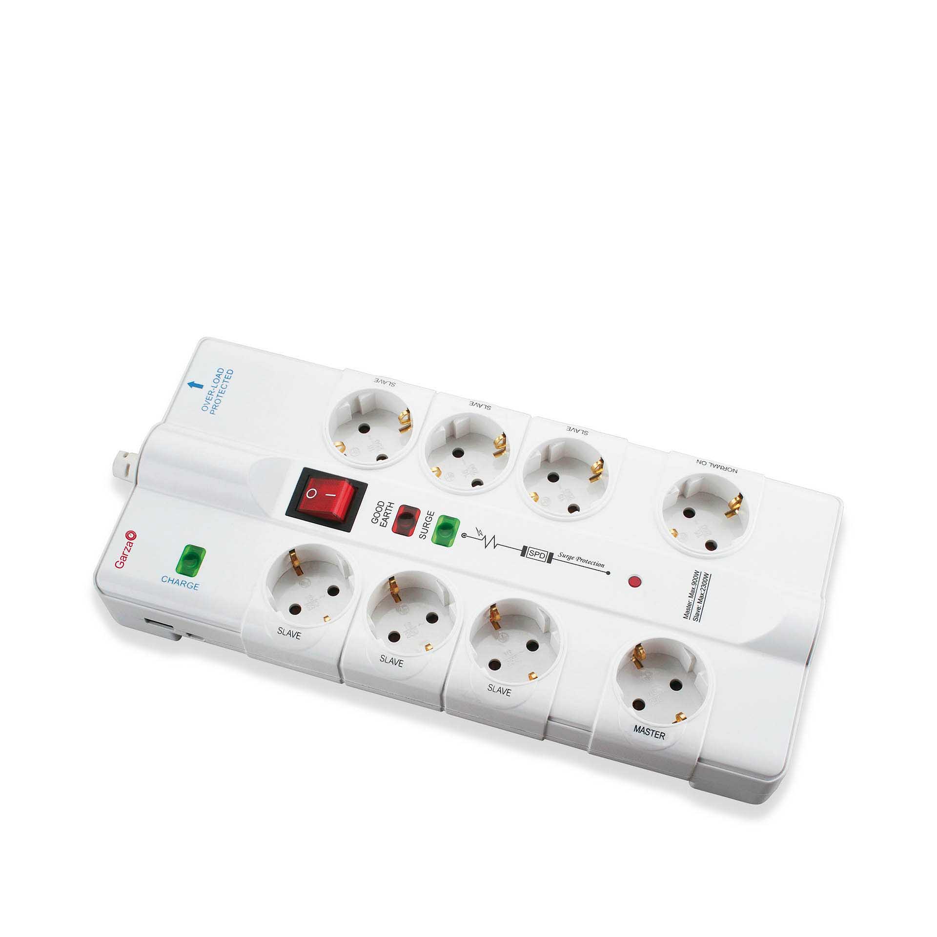Extensão 5 Tomadas com Interruptor+Usb+Tv+Rj11 1.4M