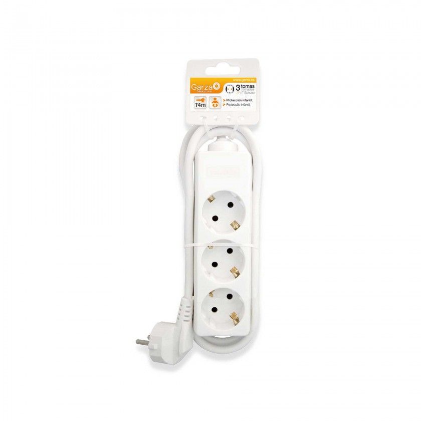 Extenso sem Interruptor 3 Tomadas Branco 1.4m