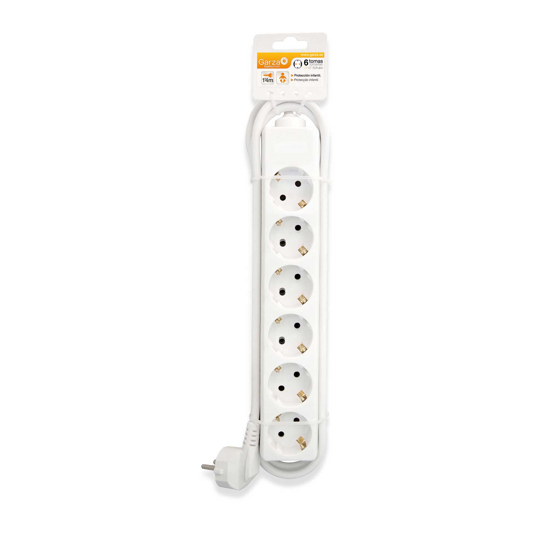 Extensão sem Interruptor 6 Tomadas Branco 1.4m 1.5mm