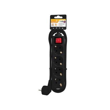 Extens�o com Interruptor 4 Tomadas Preto 1.4m