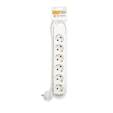 Extens�o sem Interruptor 6 Tomadas Branco 1.4m 1.5mm