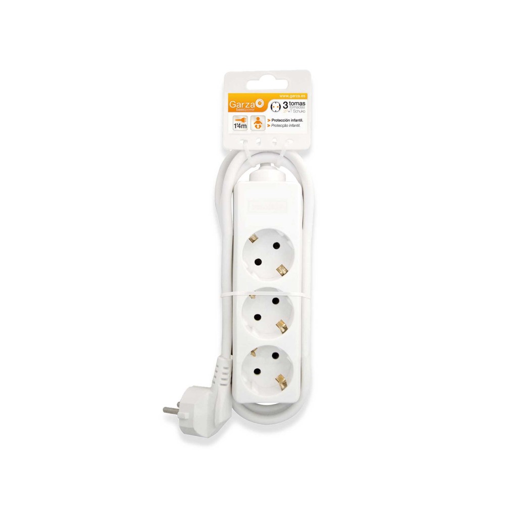 Extensão Fio sem Interruptor 3 Tomadas Branco 1.4mX1.5mm