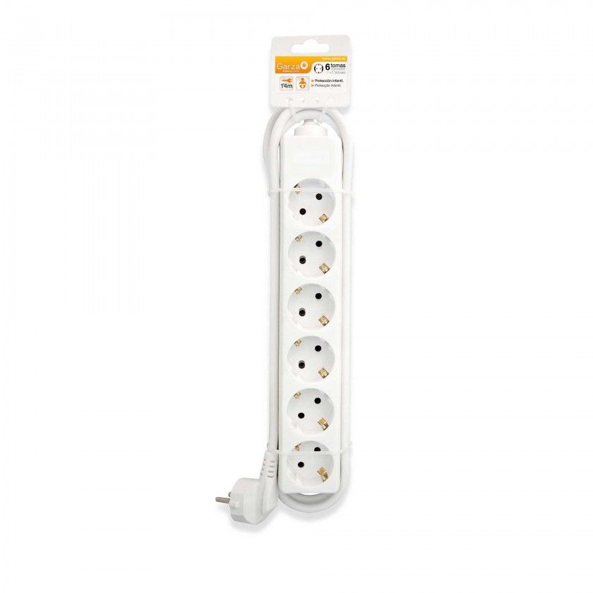 Extenso sem Interruptor 6 Tomadas Branco 1.4m 1.5mm