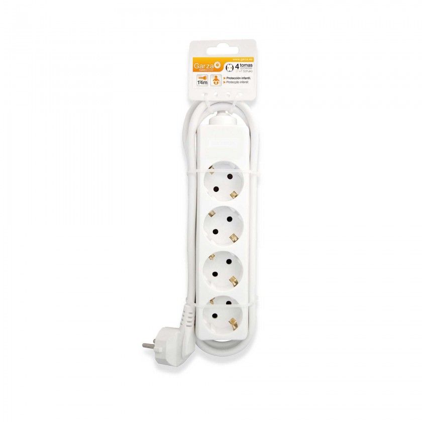 Extenso sem Interruptor 4 Tomadas Branco 1.4m