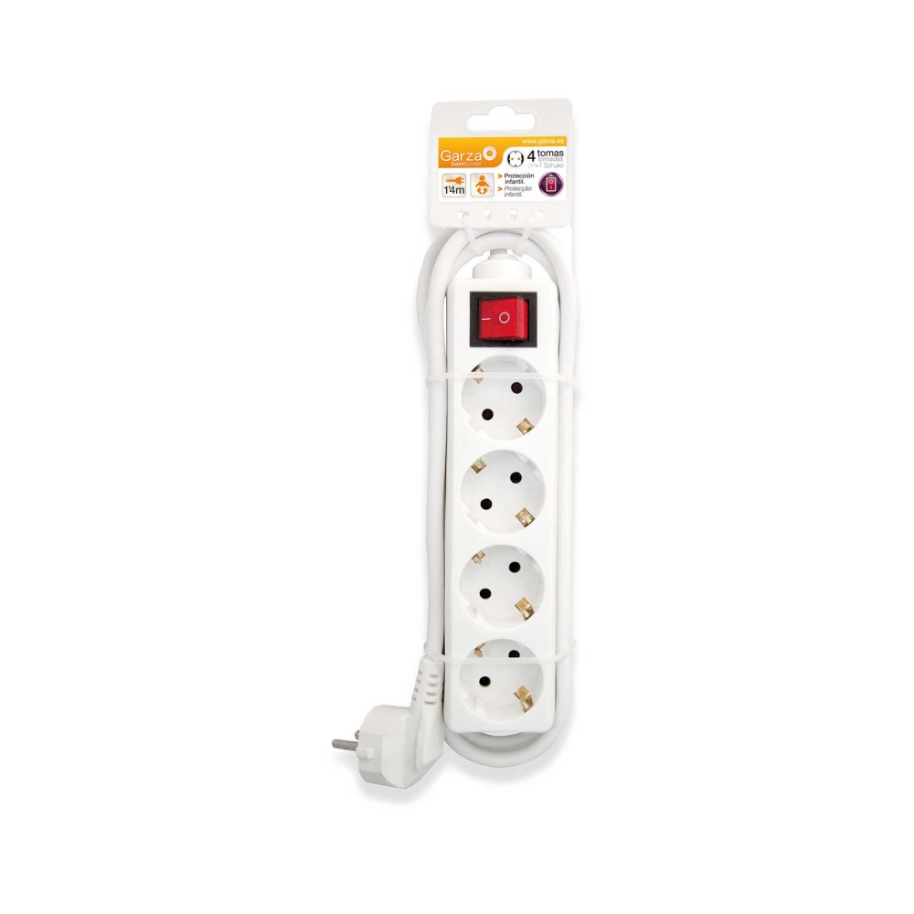 Extens�o Fio com Interruptor 4 Tomadas Branco 1.4mX1.5mm