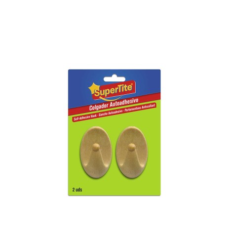 Cabide Adesivo Plástico Castanho 5.5cm Pack 2 - Image product