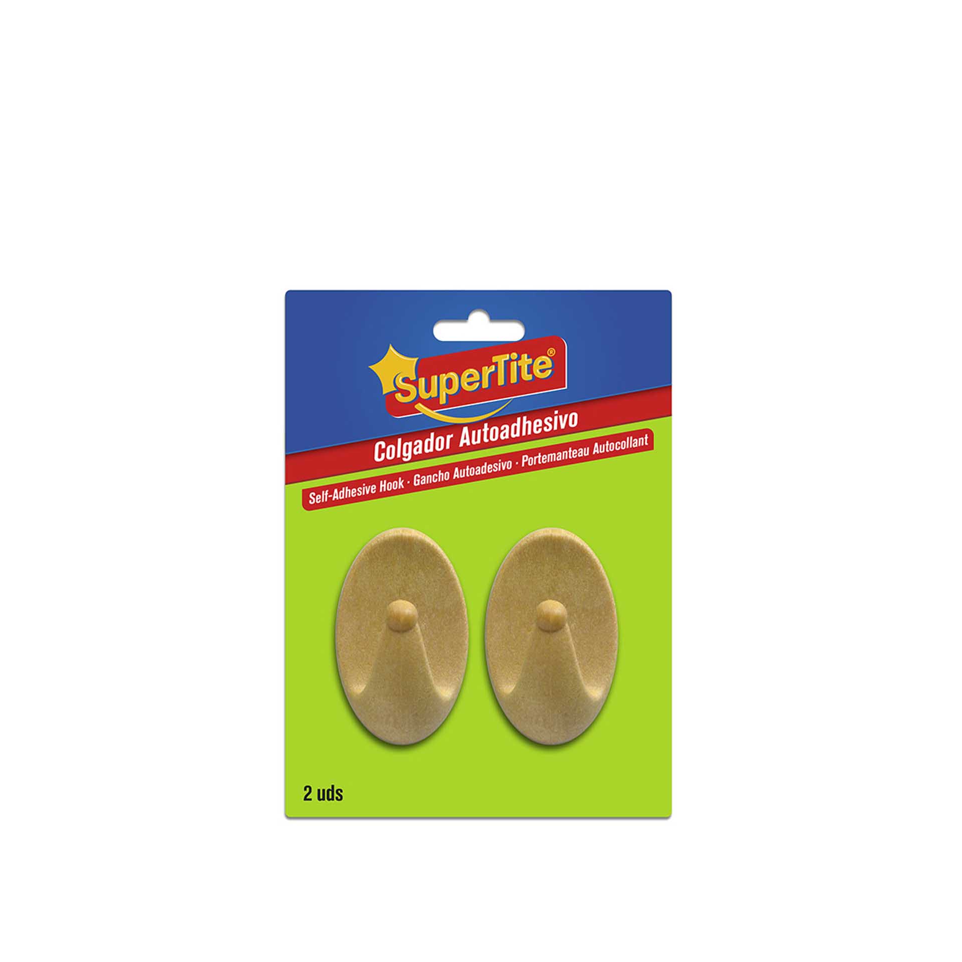 Cabide Adesivo Plástico Castanho 5.5cm Pack 2