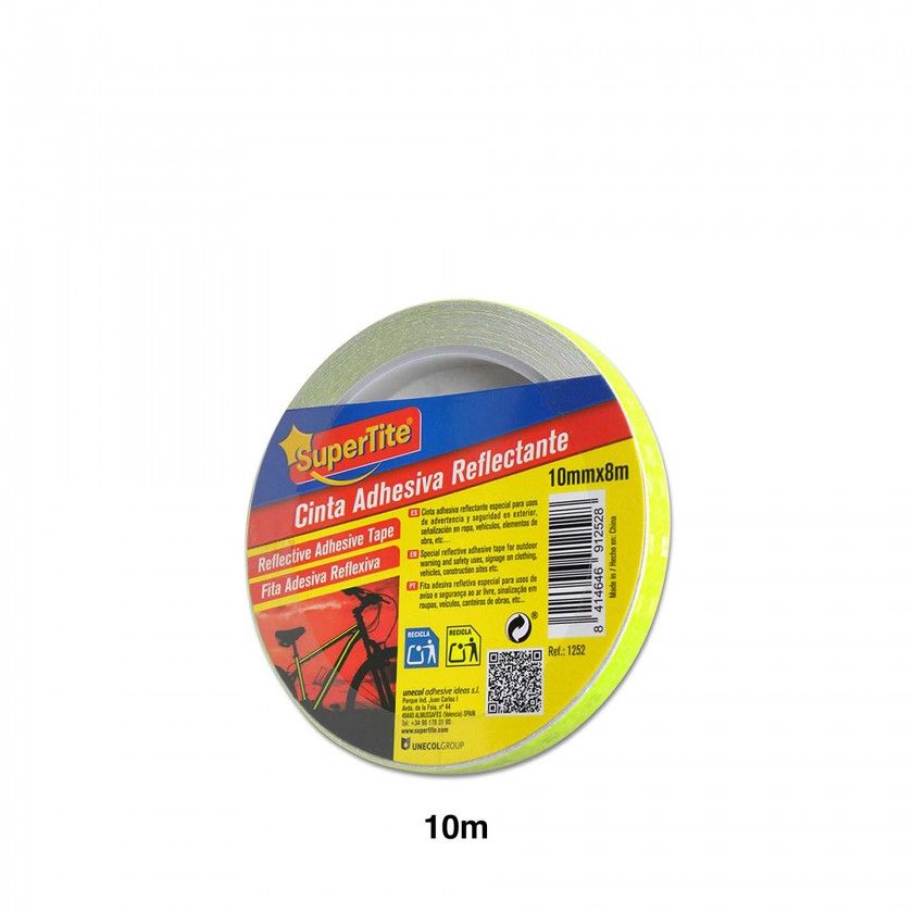 Rolo Fita Refletora Amarela 10mmx8m Rolo Fita Refletora Amarela 10mmx8m