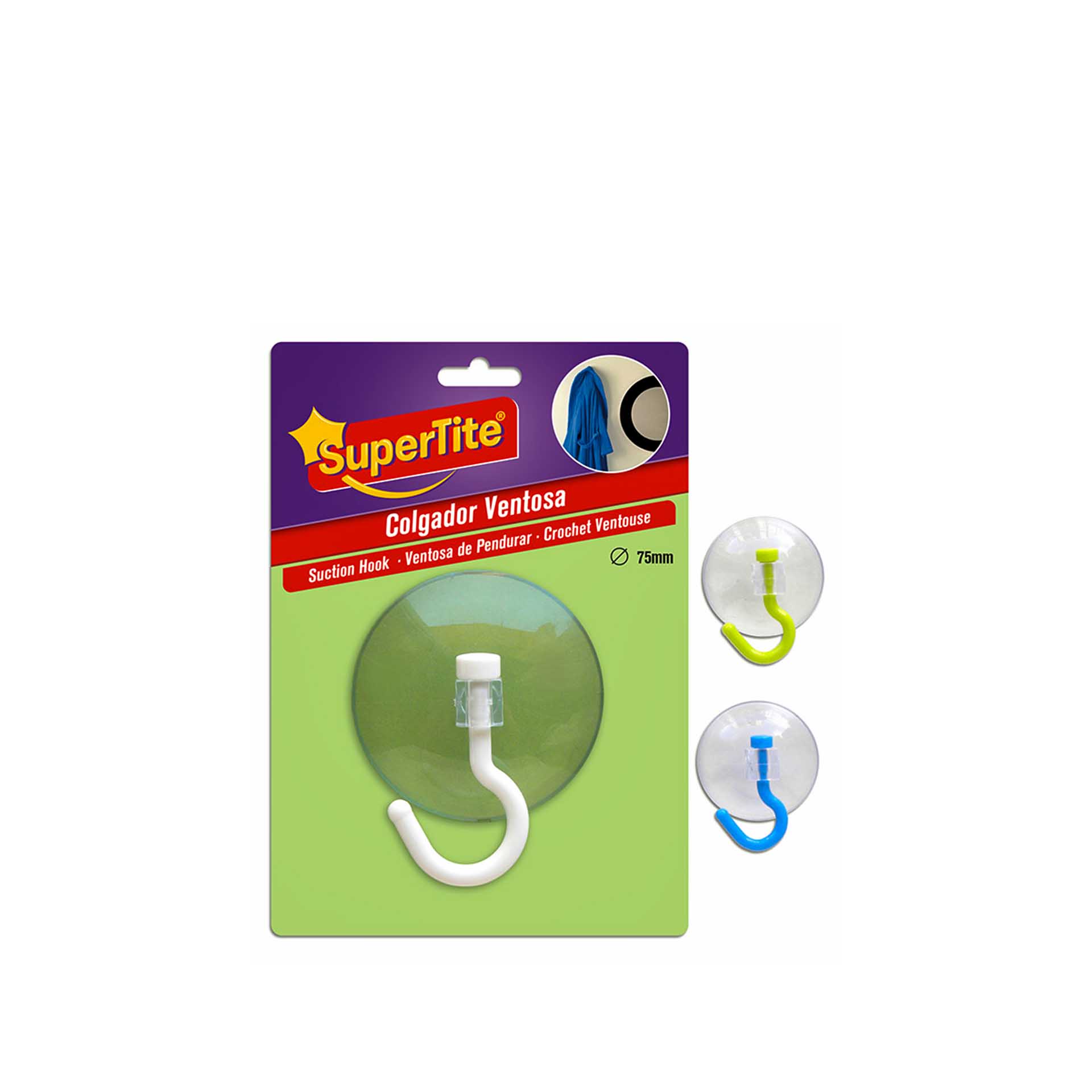 Cabide Ventosa Supertite Pvc 75mm