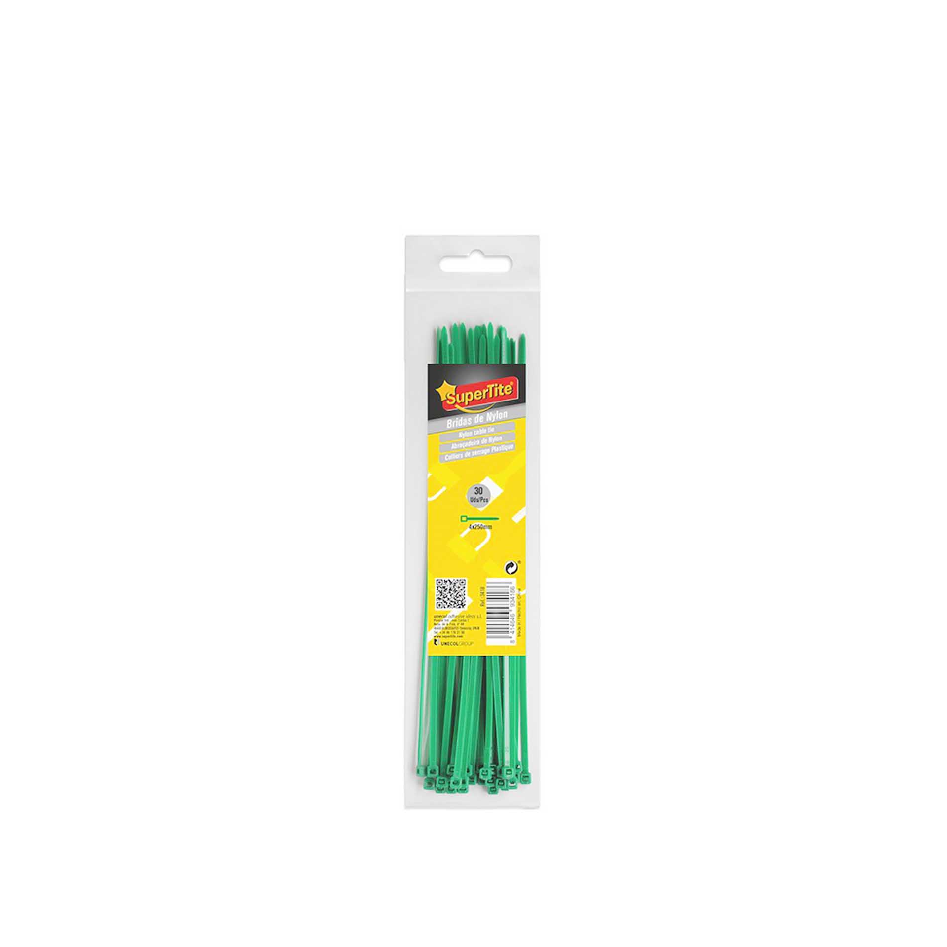 Abraçadeira Supertite Verde 4X250mm Pack 30