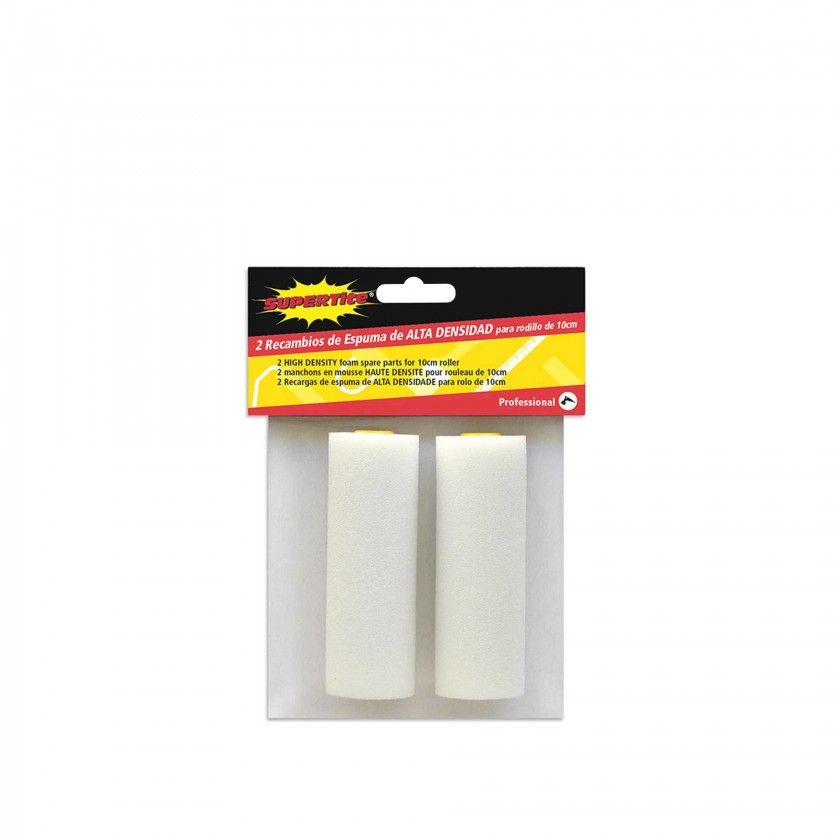 Recarga Espuma Rolo Pintura Supertite 10cm Pack 2