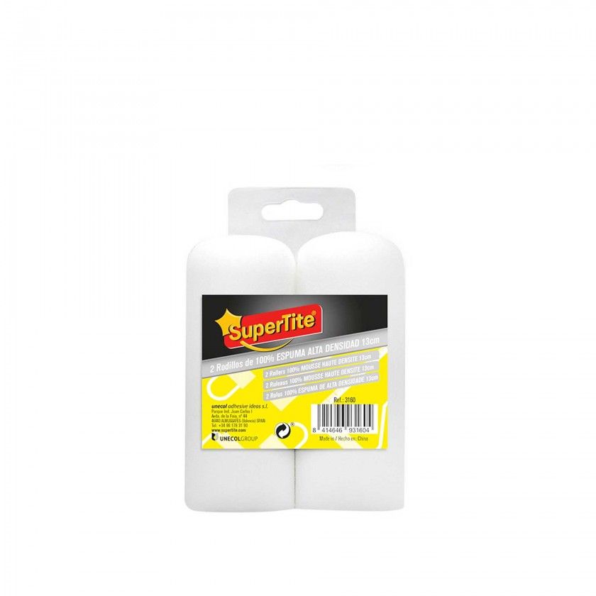 Recarga Espuma Rolo Pintura Supertite 13cm Pack 2