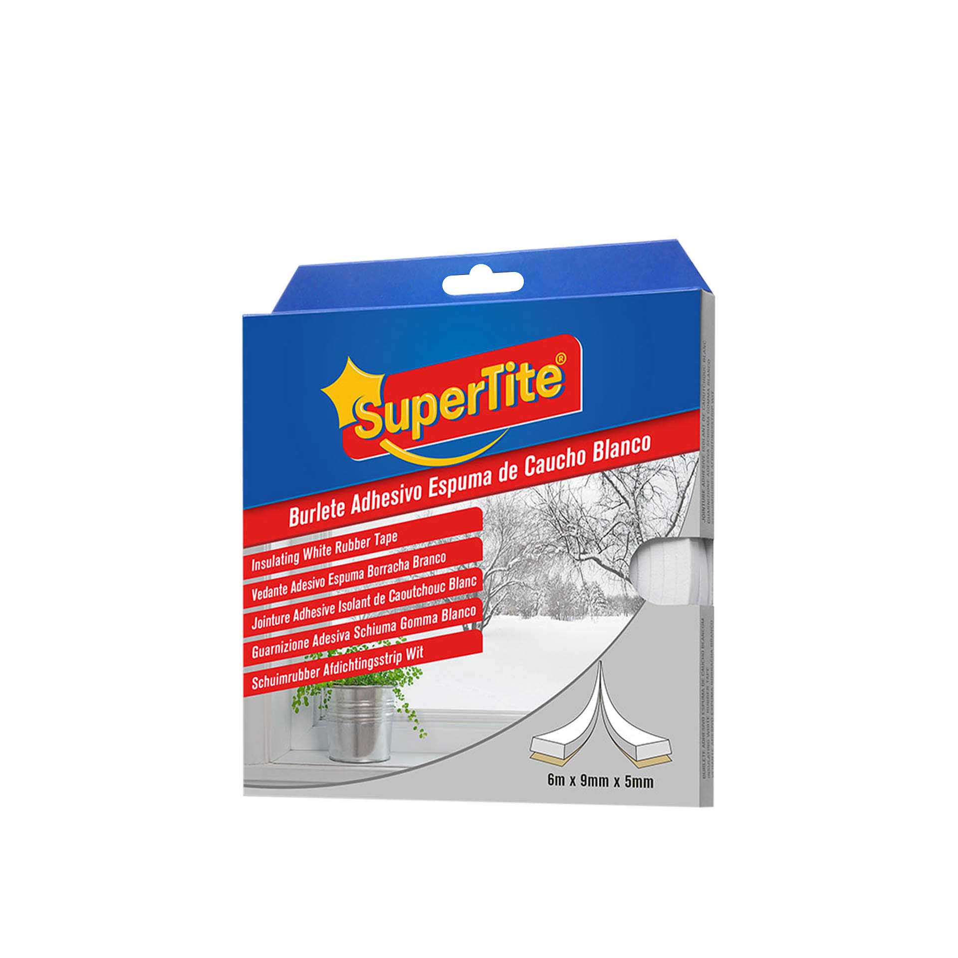 Fita Supertite Calafetar Espuma Branco 6mX9mmX5mm