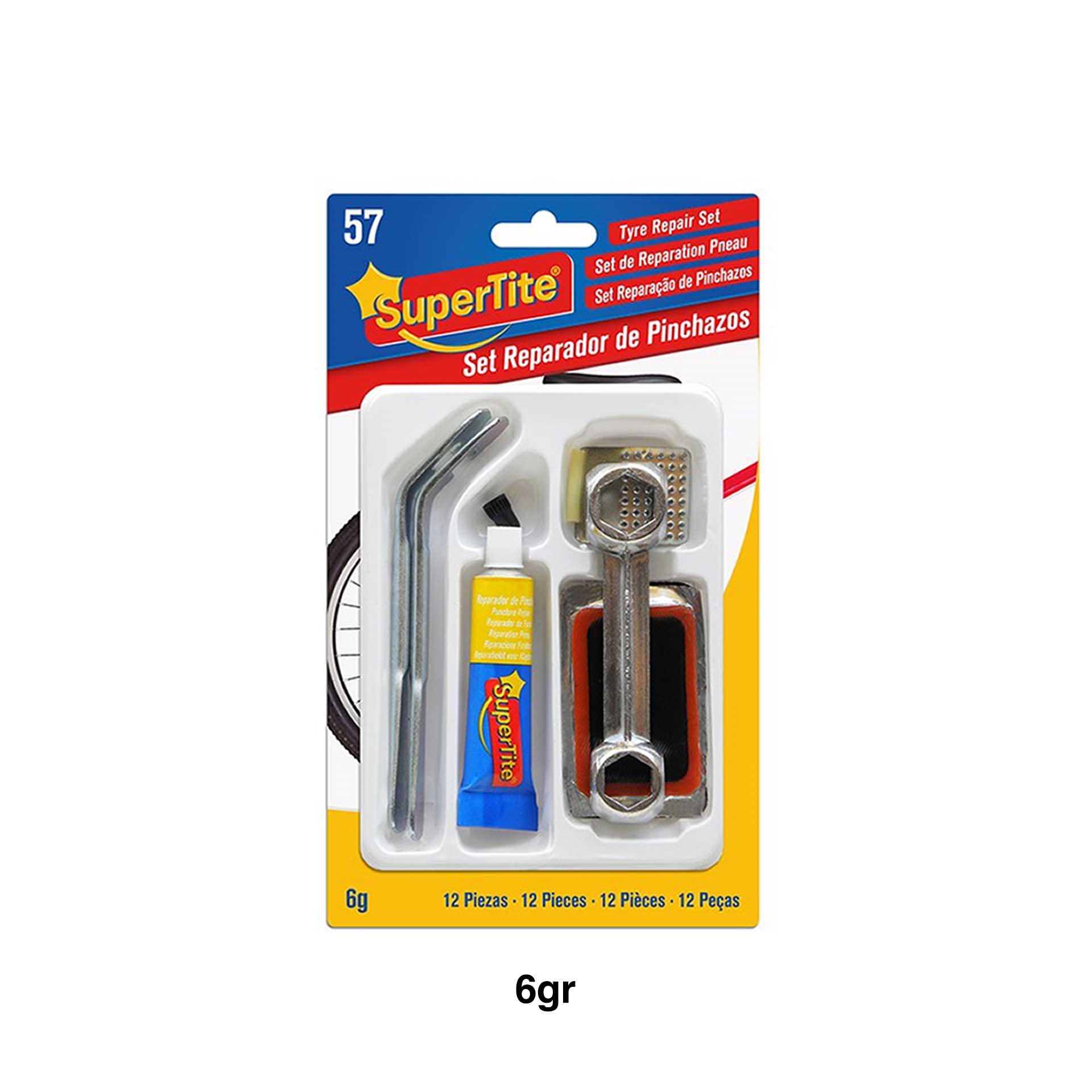 Kit Reparador Adesivo Pneus 6gr 12 Peças