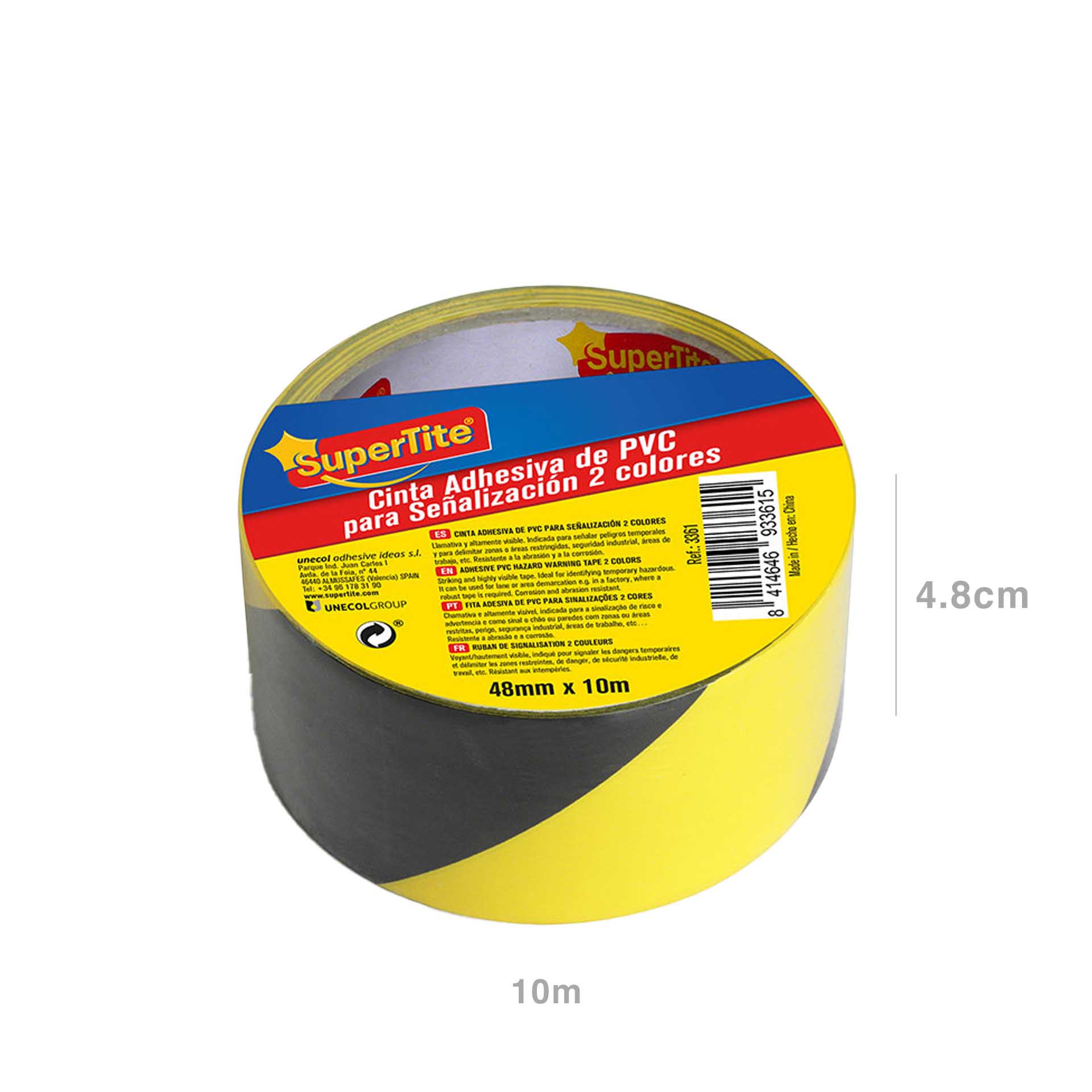 Rolo Fita Sinalizadora Supertite Amarelo / Preto