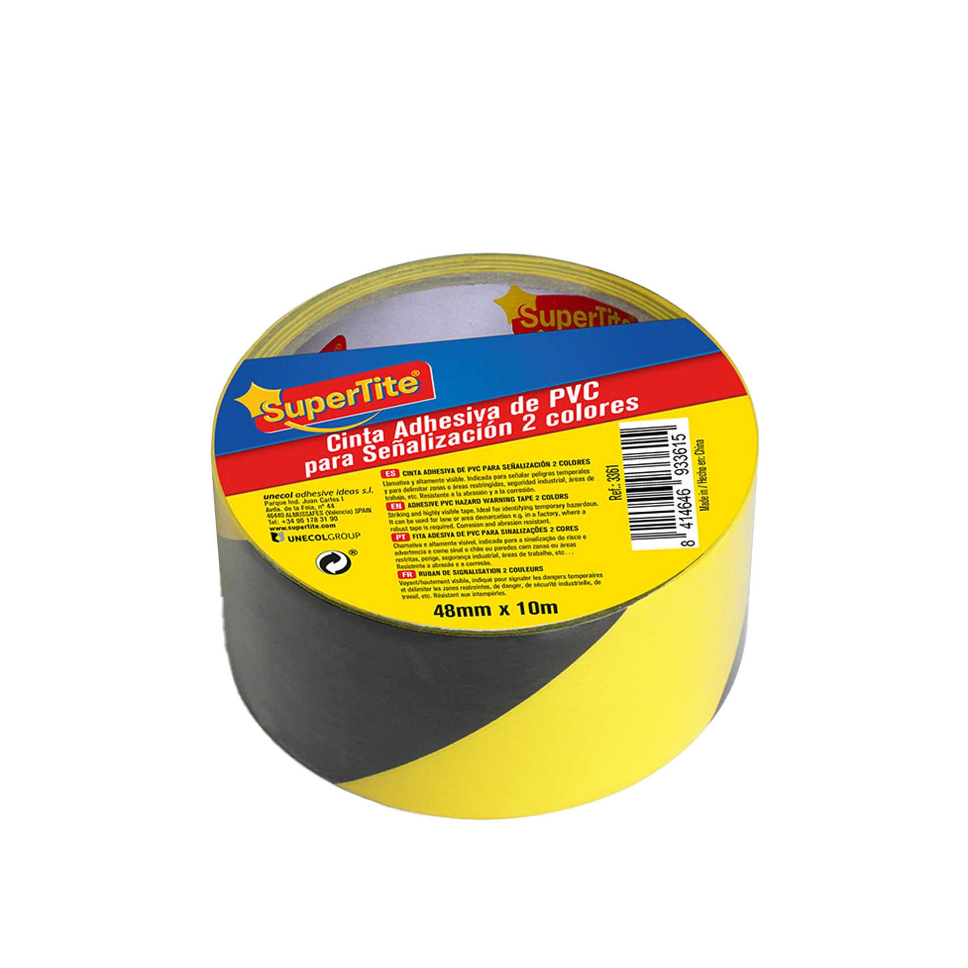 Rolo Fita Sinalizadora Supertite Amarelo / Preto