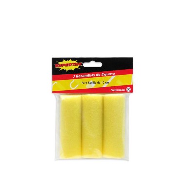 Recarga Espuma Rolo Pintura Supertite 10cm Pack 3