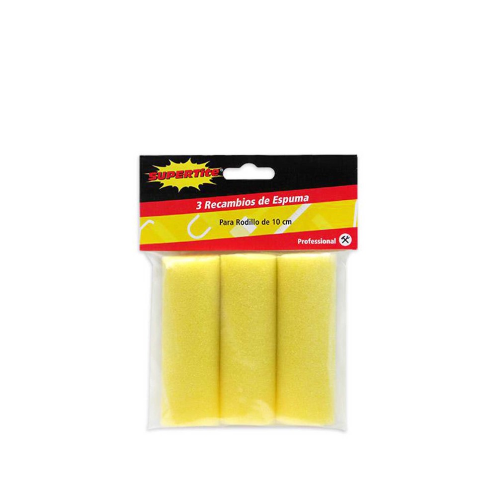 Recarga Espuma Rolo Pintura Supertite 10cm Pack 3