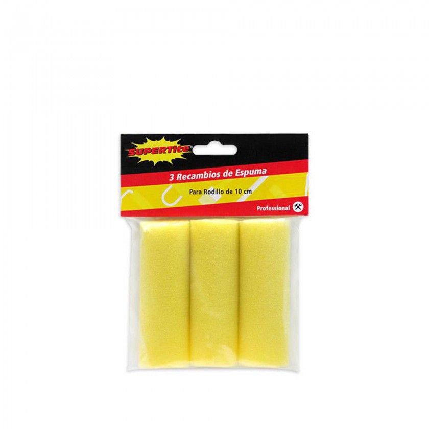 Recarga Espuma Rolo Pintura Supertite 10cm Pack 3