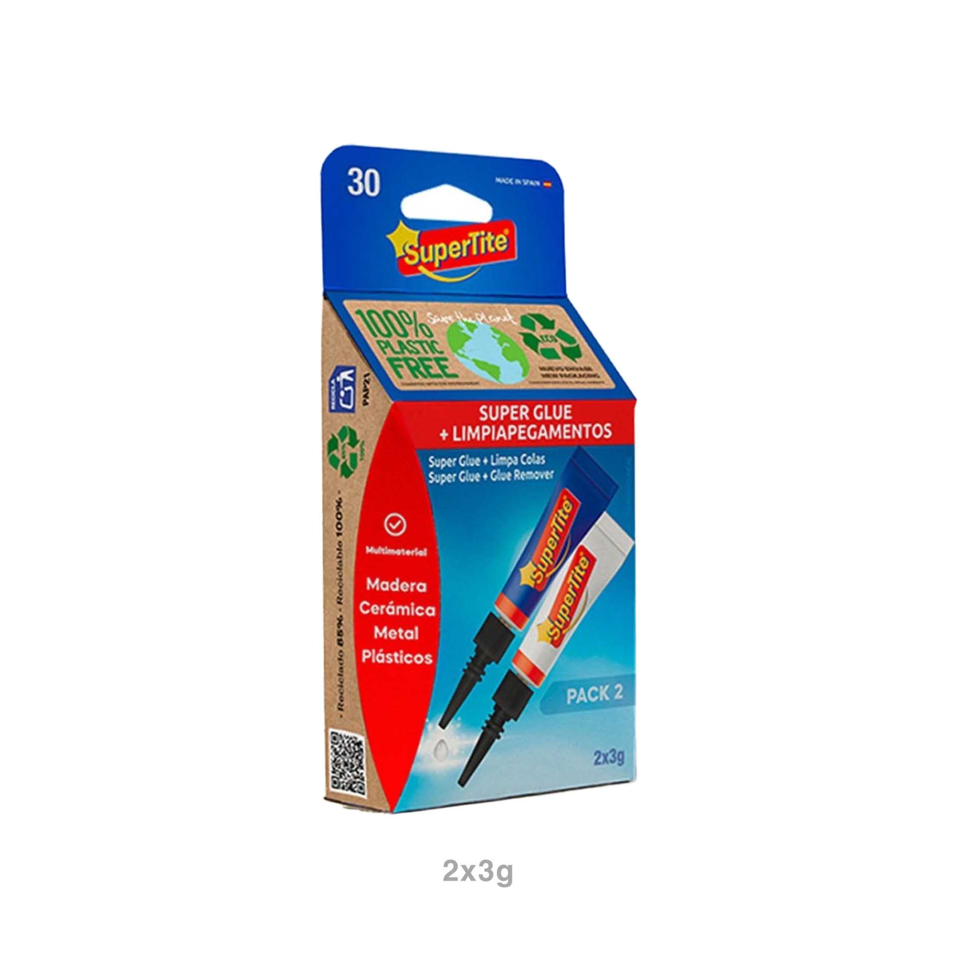 Conjunto Tubo Cola Instantânea + Tubo Limpa Cola Supertite 3gr