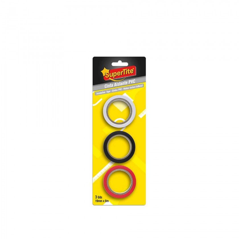 Fita Isoladora Pvc Supertite 19mmX8m Pack 3