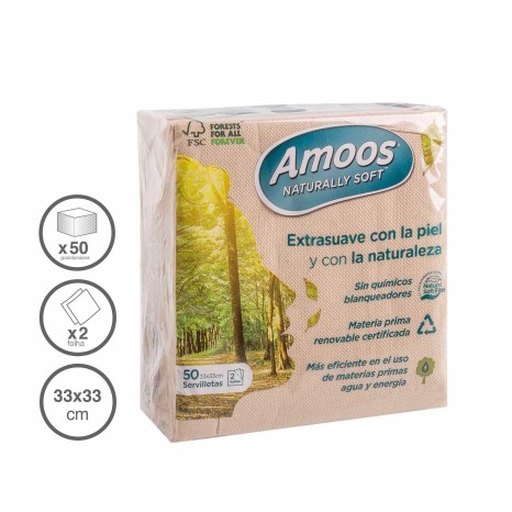 Guardanapos Naturally Soft 2 Folhas 33X33cm Pack 50 - Image product