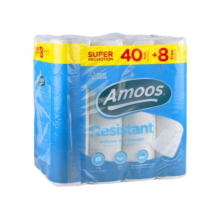 Rolo Papel Higinico Domstico Resistant 2 Folhas Pack 48