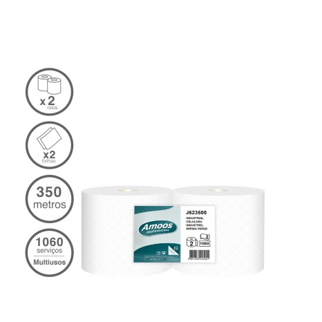Rolo Papel Multiusos Industrial 2 Folhas 1060 Serviços 350m Pack 2 - Image product