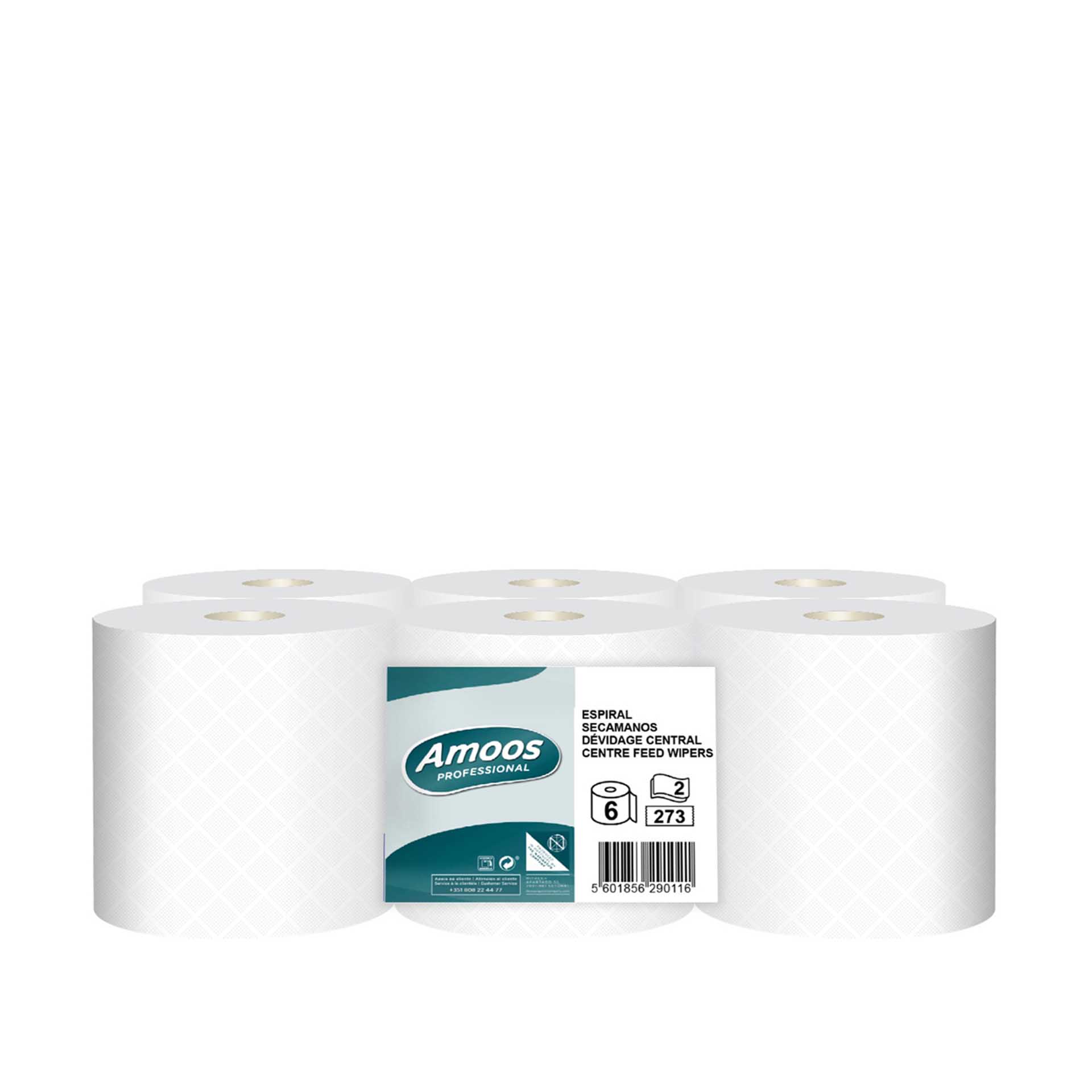 Rolo Papel Espiral 2 Folhas 273 Serviços 90m Pack 6