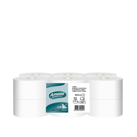 Rolo Papel Higiénico Jumbo 257 Serviços 90m Pack 12 - Image product