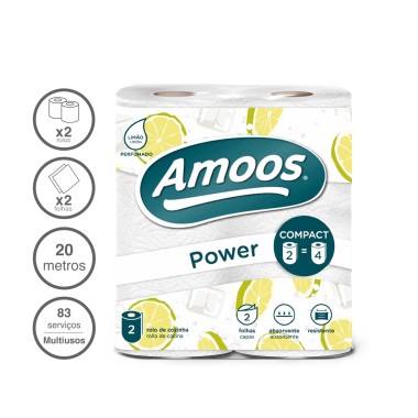 Rolo Papel Cozinha 2 Folhas 83 Servi�os Lim�o 20m Pack 2