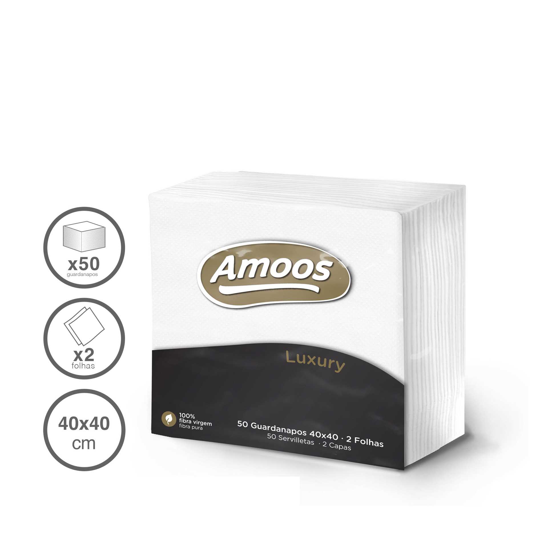 Guardanapos Luxury 2 Folhas 40X40cm Pack 50