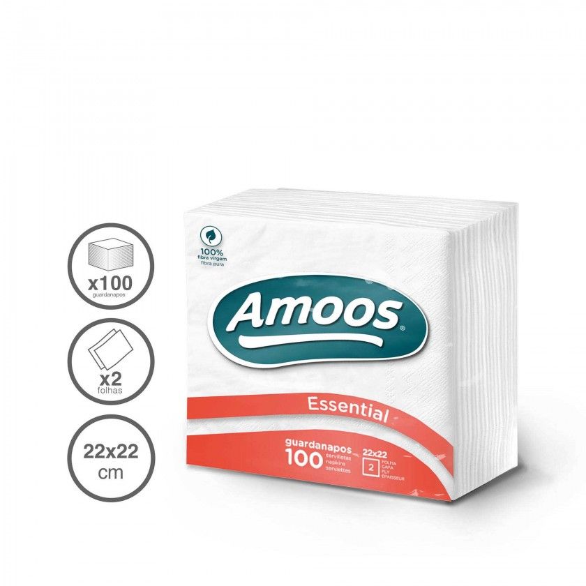 Guardanapos Essential 2 Folhas 22X22cm Pack 100 Guardanapos Essential 2 Folhas 22X22cm Pack 100