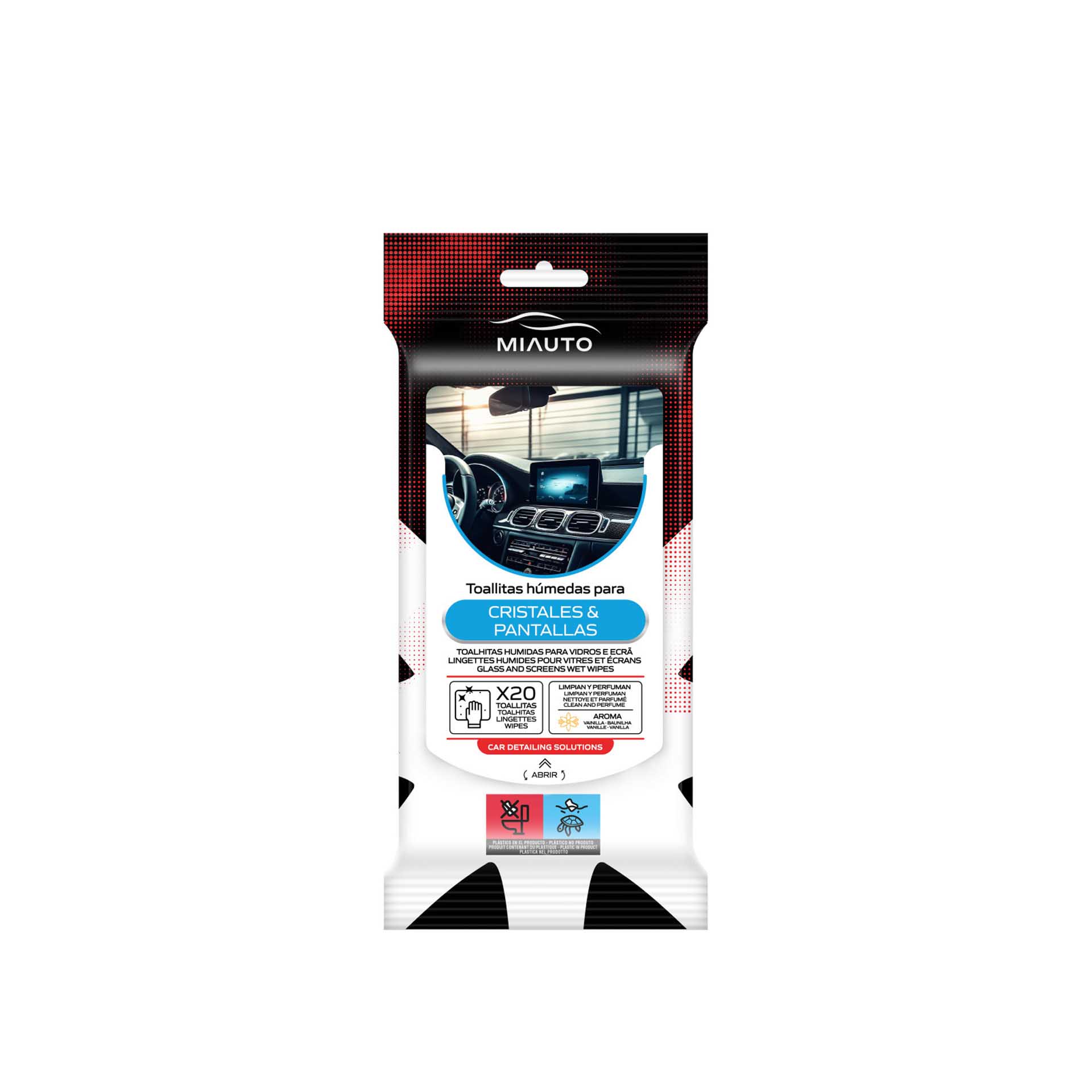 Toalhitas Miauto Vidros / Telas Pack 20