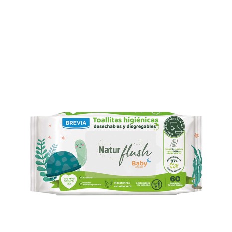 Toalhitas Bebé Babycream Naturflush Pack 60 - Image product