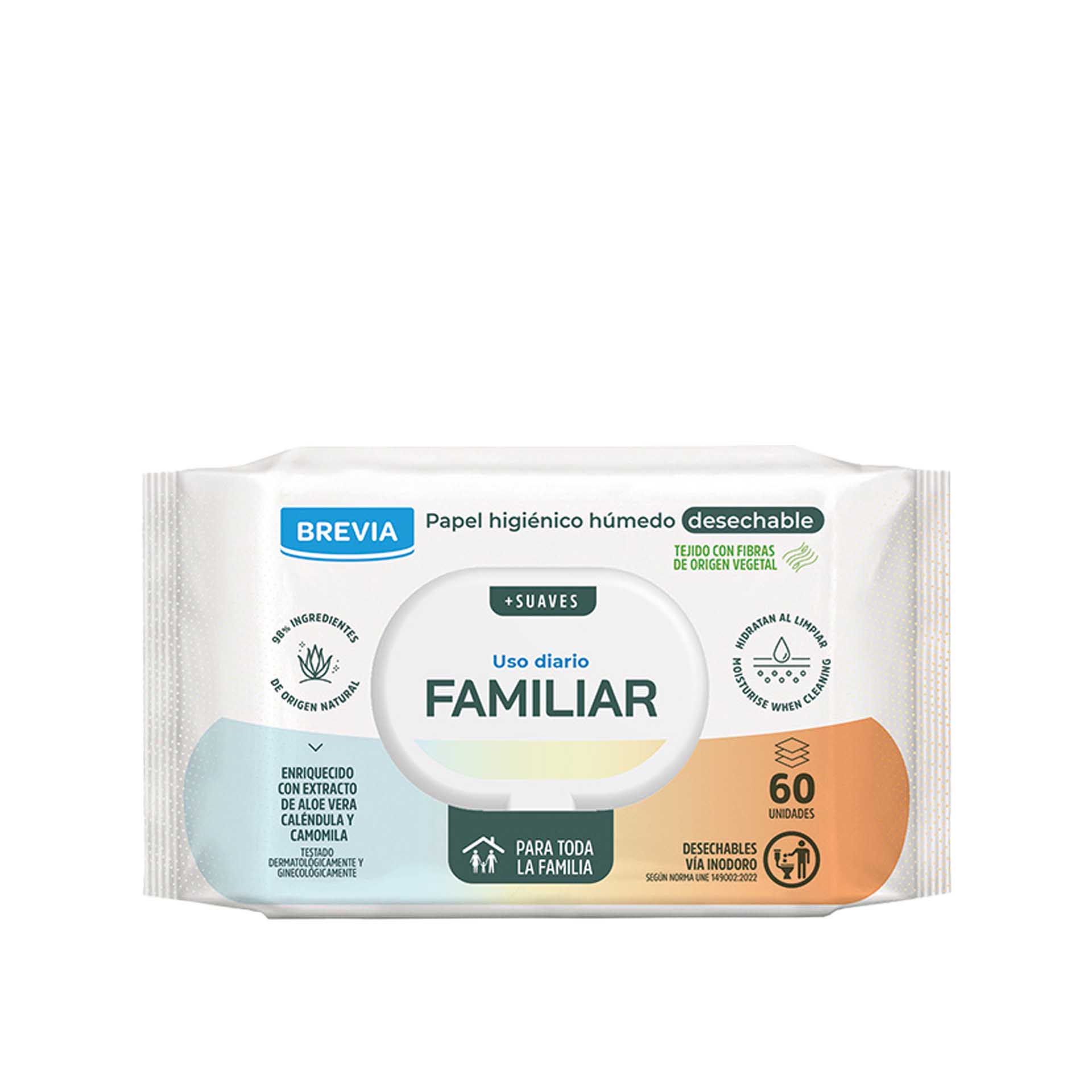 Toalhitas Papel Higiénico Húmido Uso Diário Pack 60