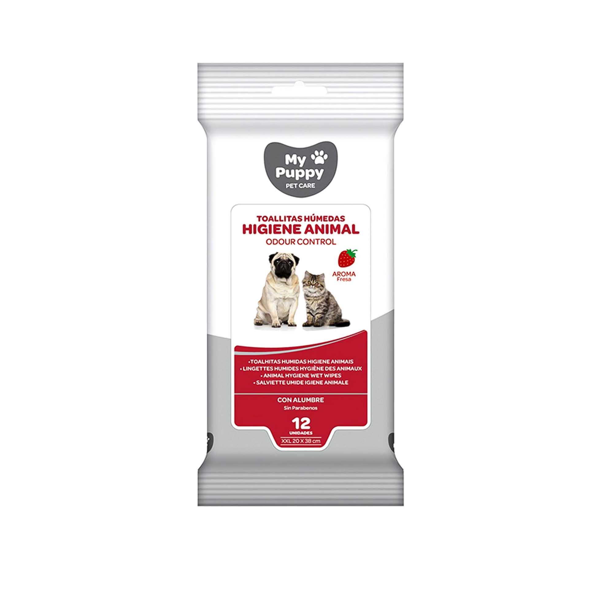 Toalhitas My Puppy Odor Control Pet Fresa Pack 12