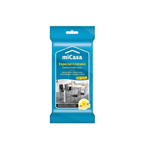 Toalhitas Micasa Limpeza Vidros Pack 15 - Image product