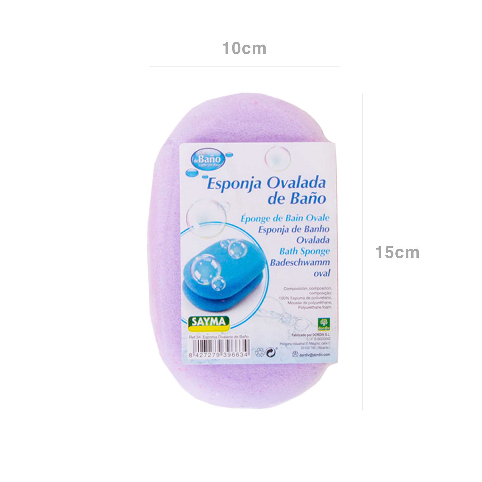 Esponja Banho Sayma Oval 15X10X5cm