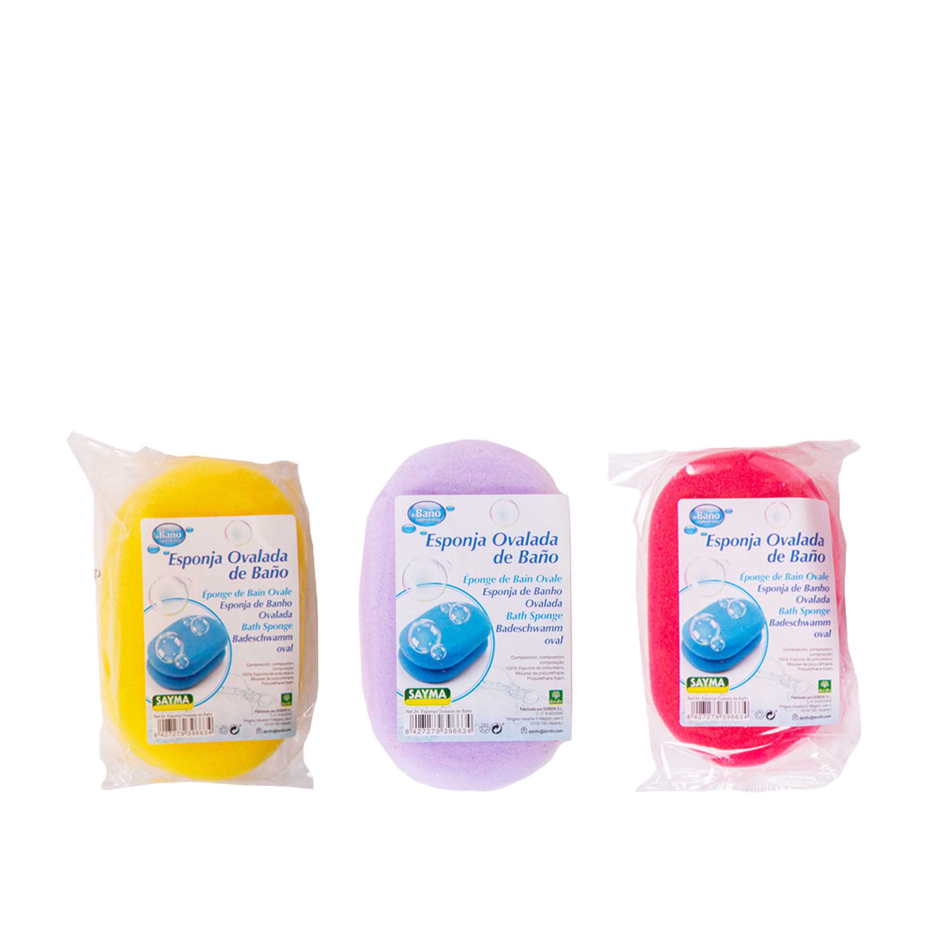 Esponja Banho Sayma Oval 15X10X5cm