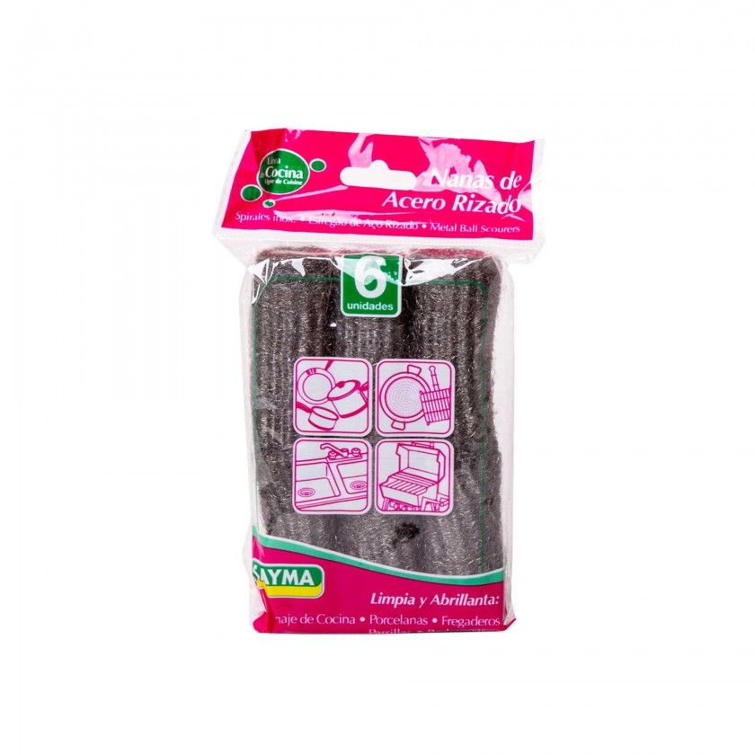 Esfrego Palha Ao Redondo 3.2X6cm Pack 6