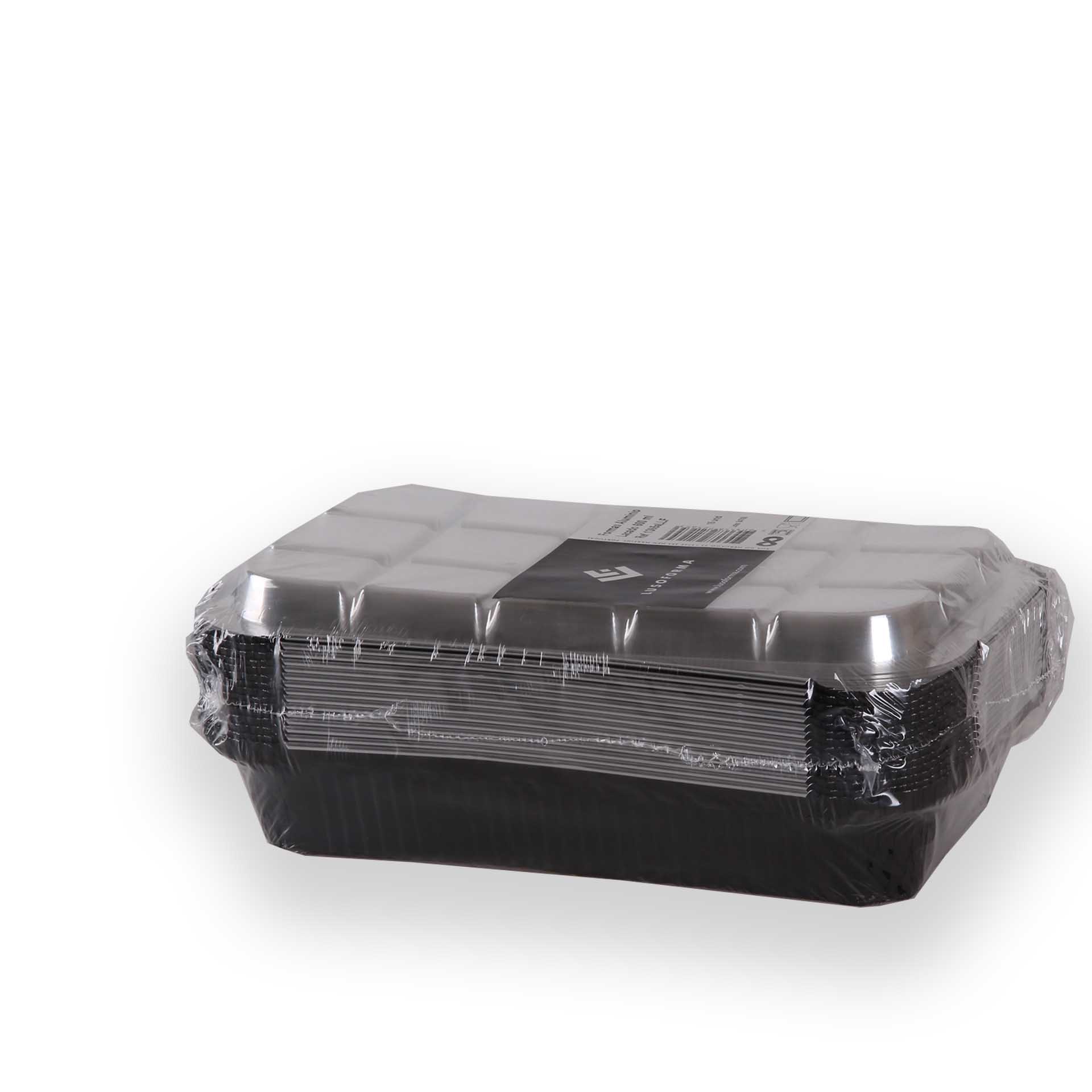 Forma Alumínio com Tampa Lacado Retangular 600ml Pack 15