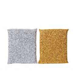 Esfrego Retangular Ouro / Prata 13X9X2cm Pack 2
